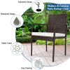 Trendy And Pratical Outdoor Patio Rattan Dining Chairs Cushioned Sofa 4 Pcs Set