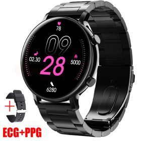 Bluetooth Call Smartwatch Business Stainless Steel Strap (Option: Black steelsilicone)