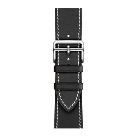 Applicable First Layer Cowhide PU Leather Watch Band Same Strap (Option: Black-42 Mm44mm4549mm158mm 195mm)