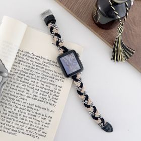 Personalized Elastic Steel Ball Chain Strap (Option: Black apricot-38mm 40mm 41mm)