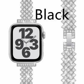 Metal Rhinestone Diamond Watch Band (Option: Black-38mm)