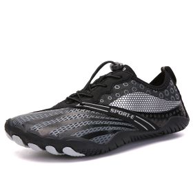 New Cross-border Five-finger Shoes Diving Fishing Couple Outdoor Wading River Upstream Shoes (Option: Black-35)